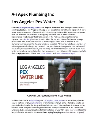 Los Angeles Pex Water Line