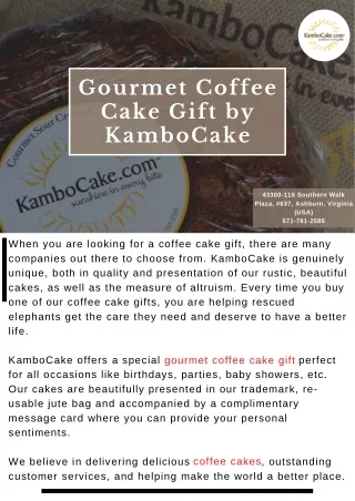 Gourmet Coffee Cake Gift by KamboCake