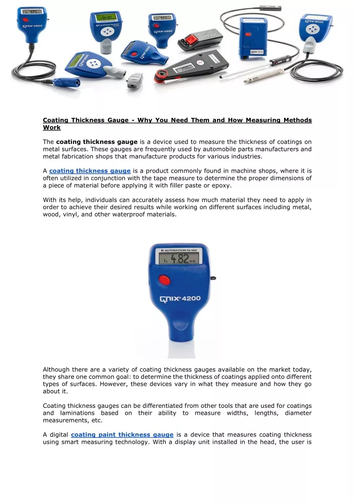coating thickness gauge why you need them