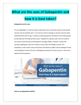 what are the uses of gabapentin and