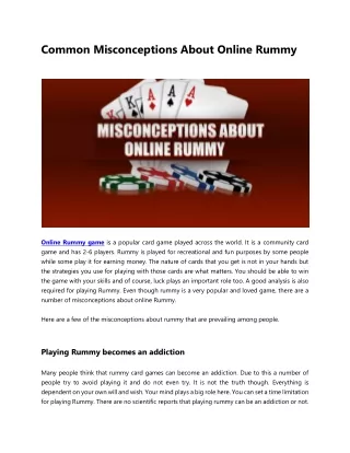 common misconceptions about online rummy