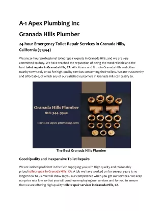 Granada Hills Plumber