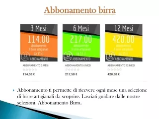 abbonamento birra