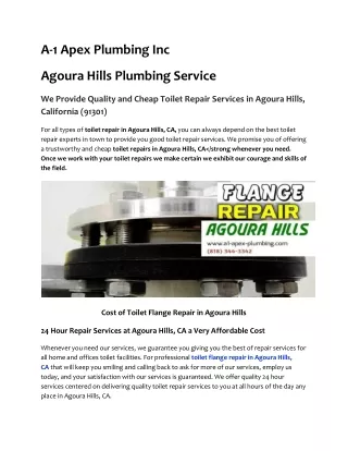 Agoura Hills Plumbing Service