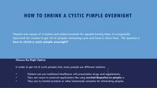 How to Shrink a Cystic Pimple Overnight