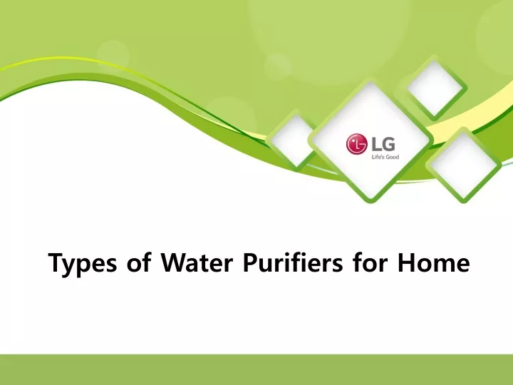 types of water purifiers for home