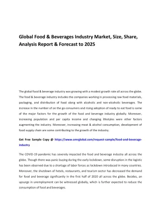 Global Food & Beverages Industry Market