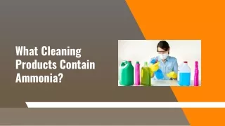 What Cleaning Products Contain Ammonia