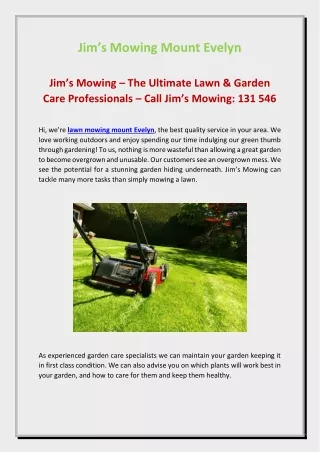 Lawn Mowing Mount Evelyn