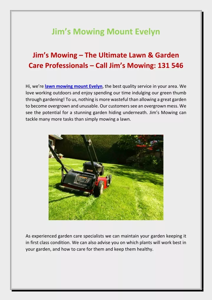 jim s mowing mount evelyn