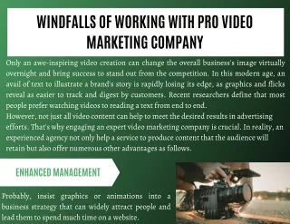 Windfalls of Working with Pro Video Marketing Company