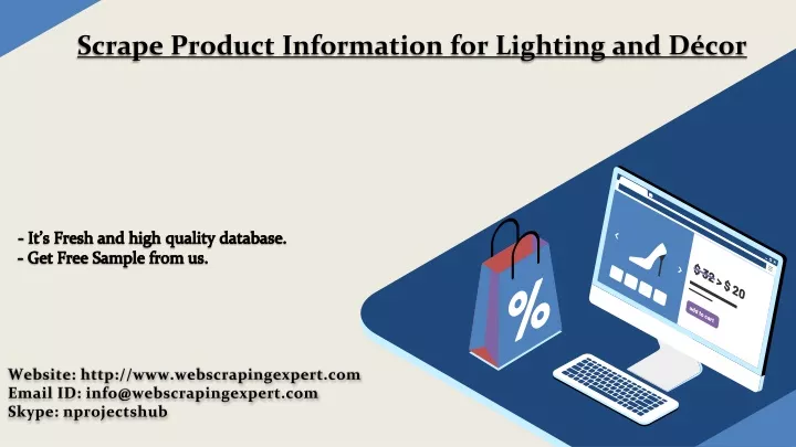 scrape product information for lighting and d cor