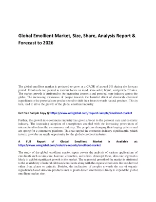 Global Emollient Market