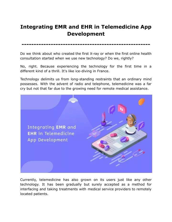 integrating emr and ehr in telemedicine