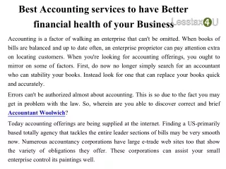 Best Accounting services to have Better financial health of your Business