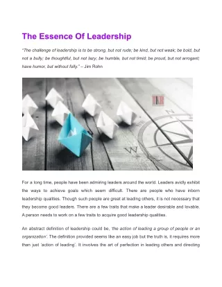 the essence of leadership