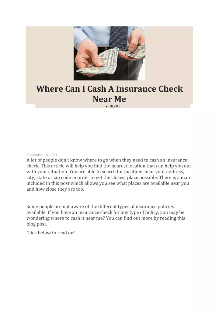 where can i cash a insurance check near me blog