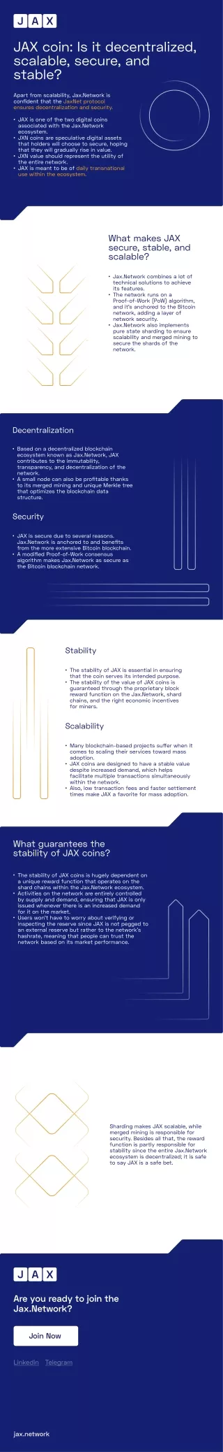 jax coin is it decentralized scalable secure