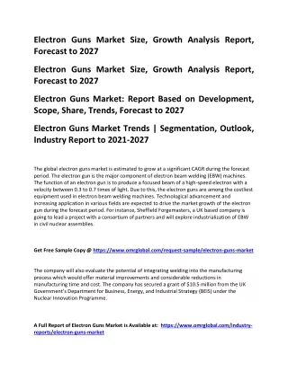 electron guns market size growth analysis report