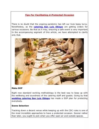 tips for facilitating a protected occasion