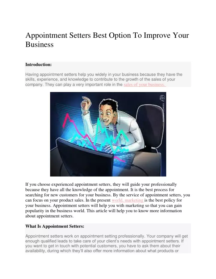 appointment setters best option to improve your