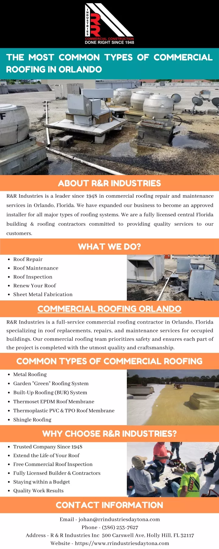 the most common types of commercial roofing