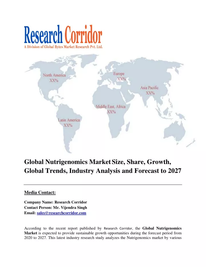 global nutrigenomics market size share growth