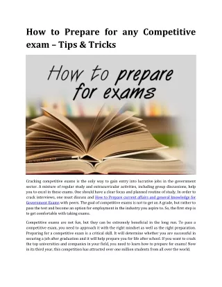 how to prepare for any competitive exam tips