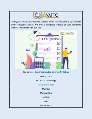 Gate Computer Science Syllabus | Avatto.com