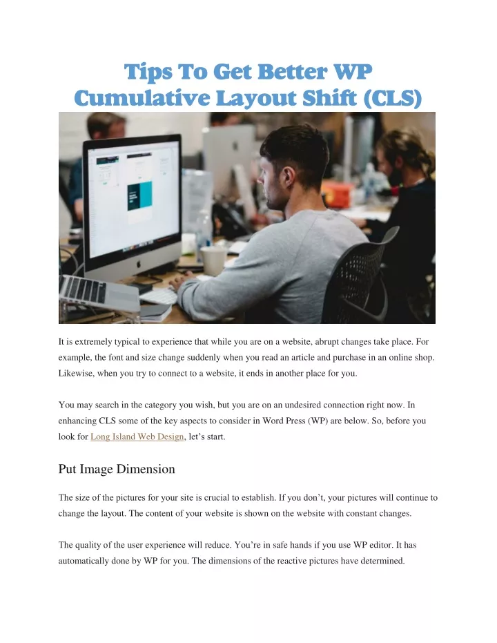 tips to get better wp cumulative layout shift cls