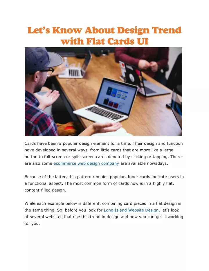 let s know about design trend with flat cards ui