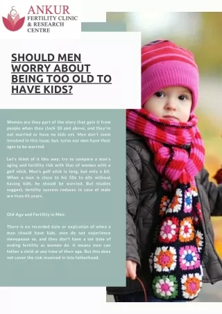Should Men worry about being too old to have Kids
