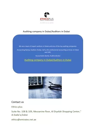 best auditor company in UAE