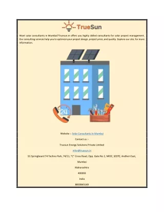 Solar Consultants in Mumbai  Truesun.in
