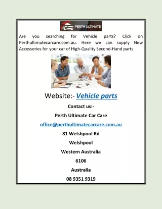 Vehicle Parts | Perthultimatecarcare.com.au