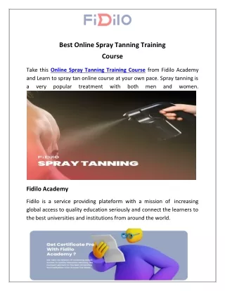 Best Online Spray Tanning Training Course