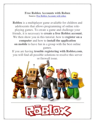 free roblox accounts with robux source free
