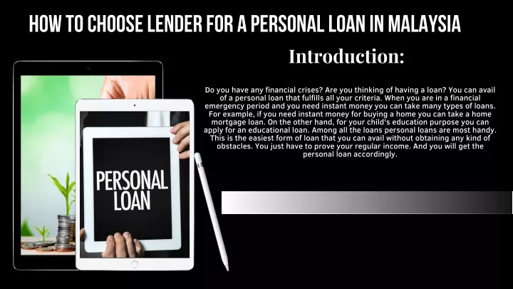 how to choose lender for a personal loan