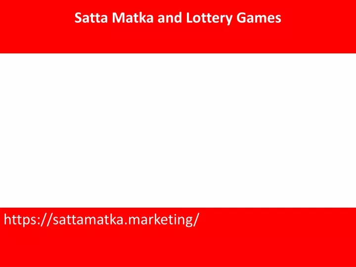 satta matka and lottery games