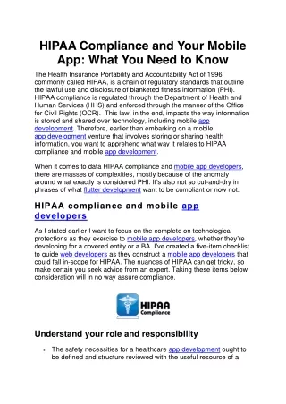hipaa compliance and your mobile app what