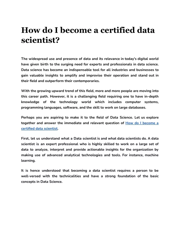 how do i become a certified data scientist