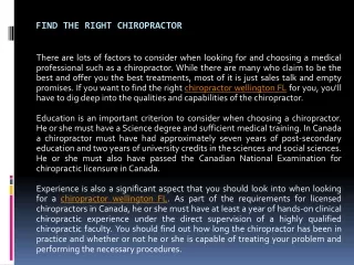 find the right chiropractor