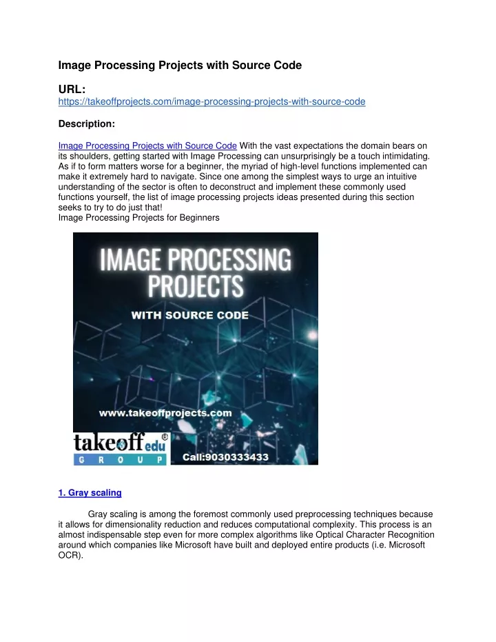 image processing projects with source code