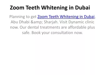 zoom teeth whitening in dubai
