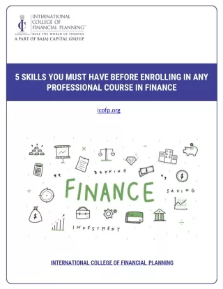 5 Skills You Must Have Before Enrolling In Any Professional Course in Finance
