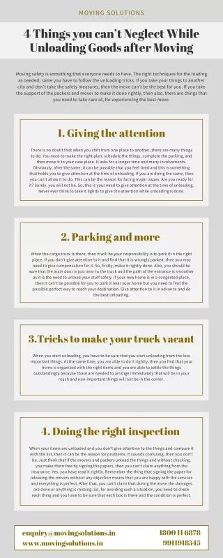 4 things you can’t neglect while unloading goods after moving