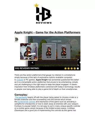 apple knight game for the action platformers