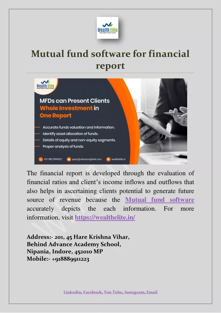 mutual fund software for financial report