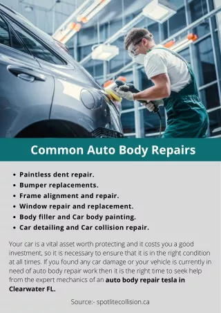 Common Auto Body Repairs
