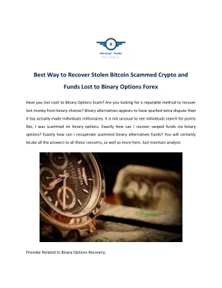 Recover Scammed Bitcoin - Recover Funds